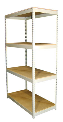 Rivet rack boltless shelving assembly for simple assembly and easy assembly using no special tools